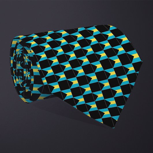 Cravate motif du drapeau À damiers Bahamas
