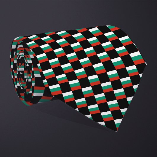 Cravate motif du drapeau À damiers Bulgarie