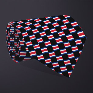 Cravate motif du drapeau À damiers Costa Rica