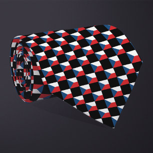 Cravate motif du drapeau À damiers Czechia