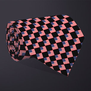 Cravate motif du drapeau À damiers États-Unis