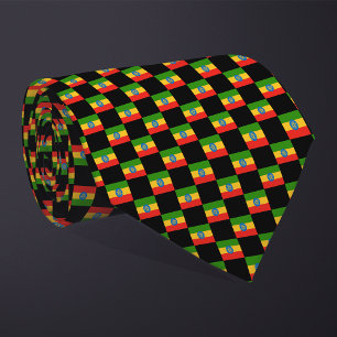 Cravate motif du drapeau À damiers Éthiopie