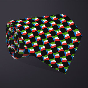 Cravate motif du drapeau À damiers Guinée équatoriale