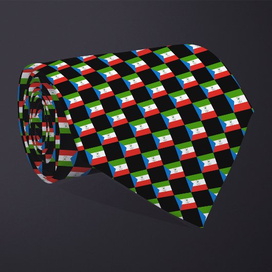 Cravate motif du drapeau À damiers Guinée équatoriale