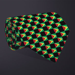 Cravate motif du drapeau À damiers Guyana