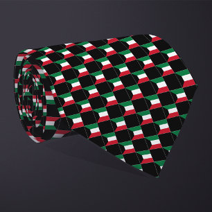 Cravate motif du drapeau À damiers Koweït