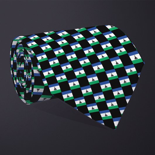 Cravate motif du drapeau À damiers Lesotho