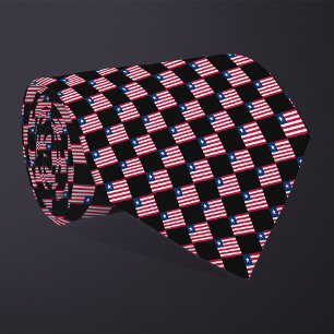 Cravate motif du drapeau À damiers Liberia