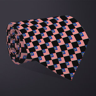 Cravate motif du drapeau À damiers Malaisie