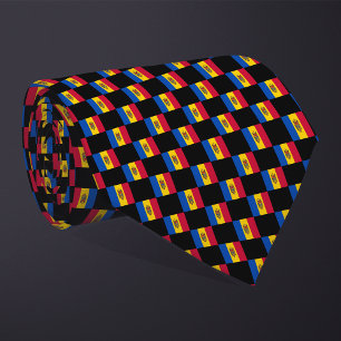 Cravate motif du drapeau À damiers Moldova