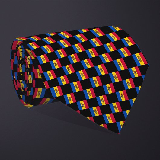Cravate motif du drapeau À damiers Moldova