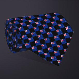 Cravate motif du drapeau À damiers Nouvelle-Zélande