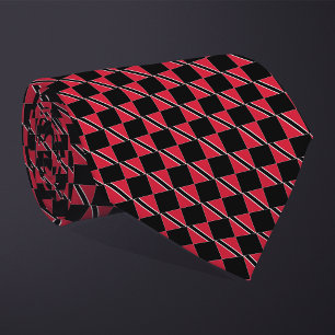Cravate motif du drapeau À damiers Trinité-et-Tobago
