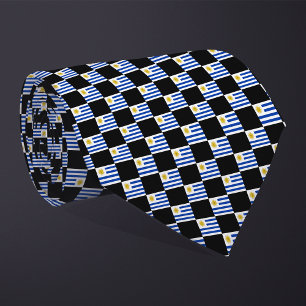 Cravate motif du drapeau À damiers Uruguay