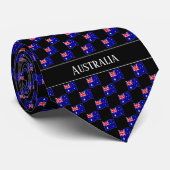 Cravate Motif du drapeau australien Wavy (Roulé)