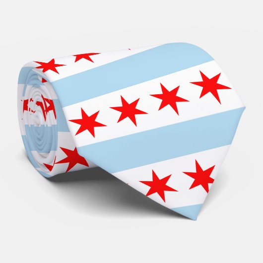 Cravate Motif du drapeau de Chicago (Roulé)