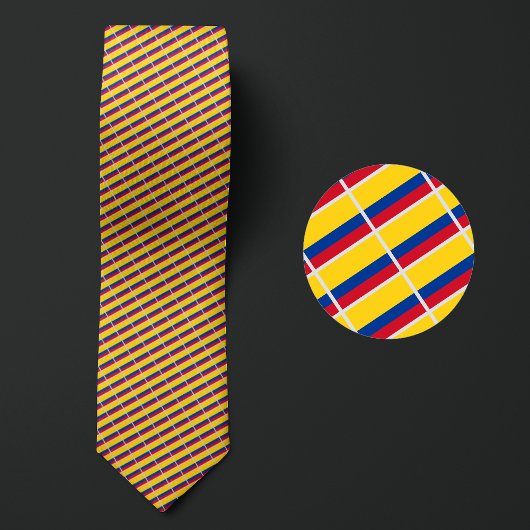 Cravate Motif du drapeau de Colombie