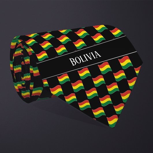 Cravate Motif du drapeau de la Bolivie