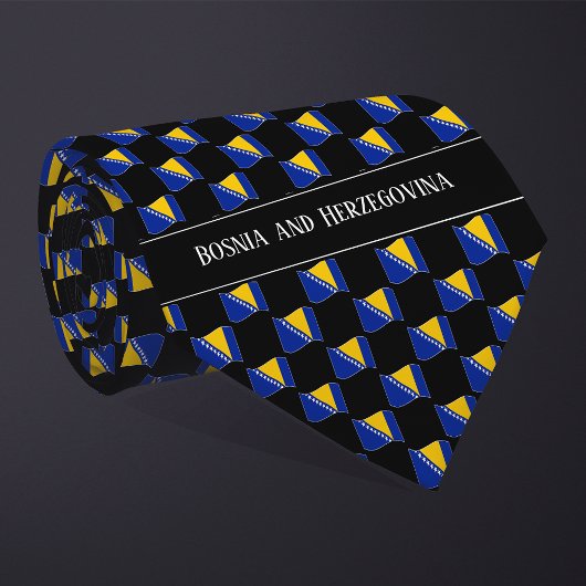 Cravate Motif du drapeau de la Bosnie-Herzégovine