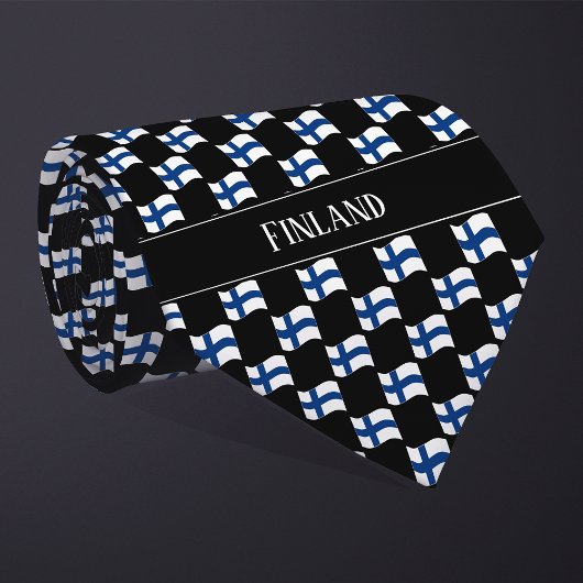 Cravate Motif du drapeau de la Finlande