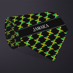 Cravate Motif du drapeau de la Jamaïque Wavy