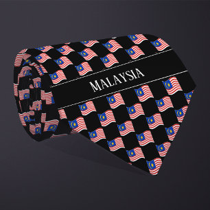 Cravate Motif du drapeau de la Malaisie vague