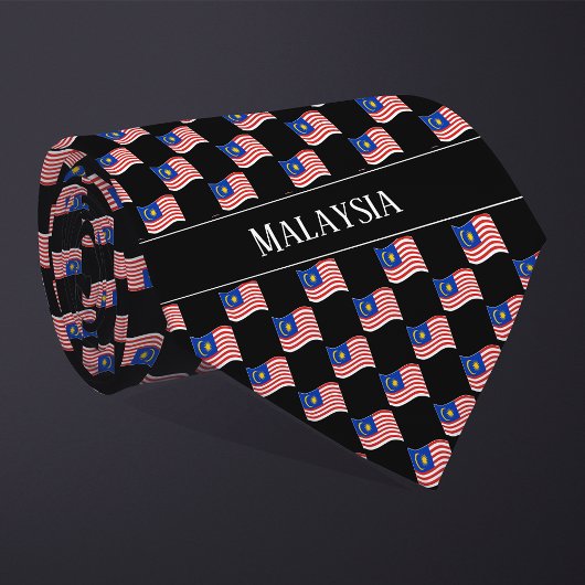 Cravate Motif du drapeau de la Malaisie vague