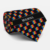 Cravate Motif du drapeau de la Moldavie (Roulé)