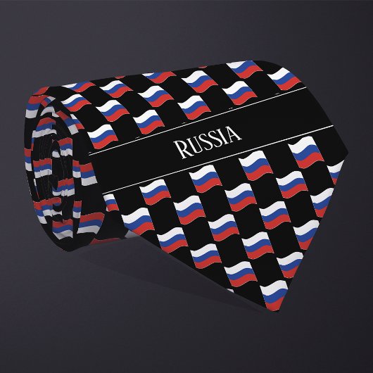 Cravate Motif du drapeau de la Russie vague