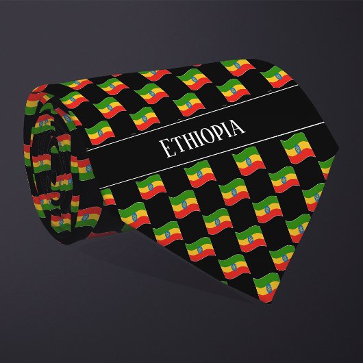 Cravate Motif du drapeau de l'Éthiopie