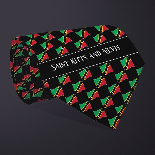 Cravate Motif du drapeau de Saint-Kitts-et-Nevis