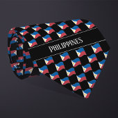 Cravate Motif du drapeau des Philippines Wavy