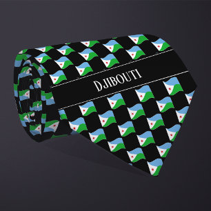 Cravate Motif du drapeau djiboutien