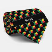 Cravate Motif du drapeau du Bénin (Roulé)