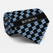 Cravate Motif du drapeau du Botswana Wavy (Roulé)