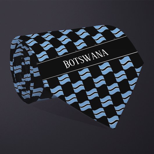 Cravate Motif du drapeau du Botswana Wavy