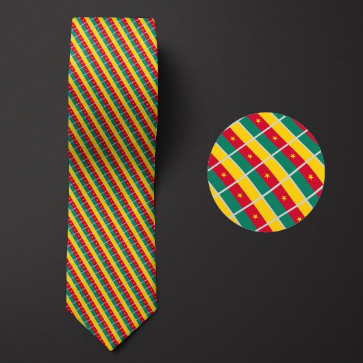 Cravate Motif du drapeau du Cameroun