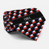 Cravate Motif du drapeau du Chili vague (Roulé)