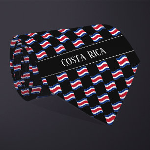 Cravate Motif du drapeau du Costa Rica