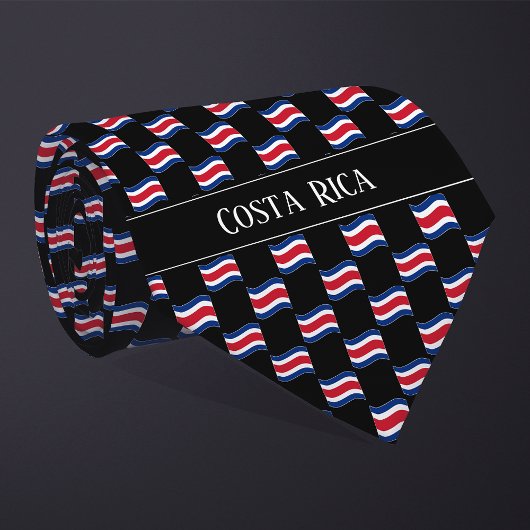 Cravate Motif du drapeau du Costa Rica
