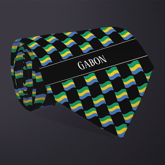 Cravate Motif du drapeau du Gabon Vavy