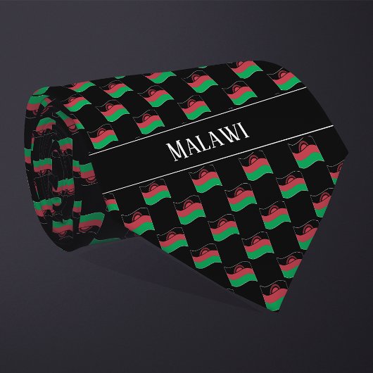 Cravate Motif du drapeau du Malawi