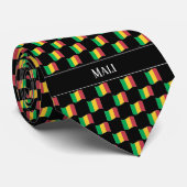 Cravate Motif du drapeau du Mali vague (Roulé)