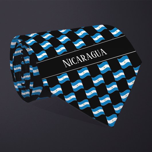 Cravate Motif du drapeau du Nicaragua