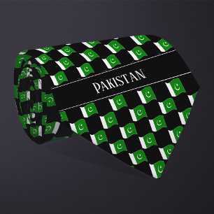 Cravate Motif du drapeau du Pakistan Vavy