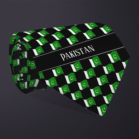 Cravate Motif du drapeau du Pakistan Vavy
