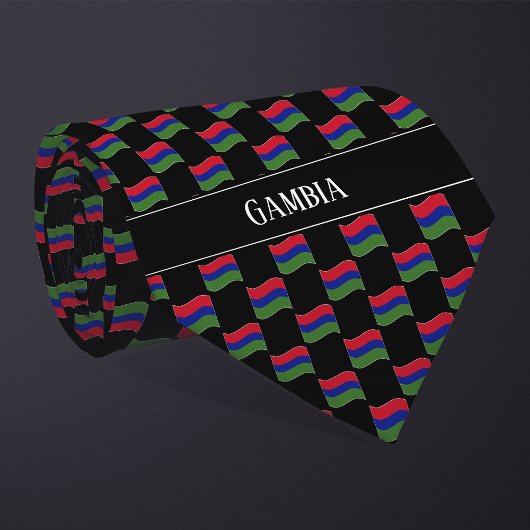 Cravate Motif du drapeau gambien Wavy