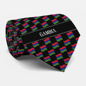 Cravate Motif du drapeau gambien Wavy (Roulé)