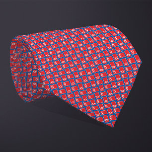 Cravate Motif du drapeau nord-coréen