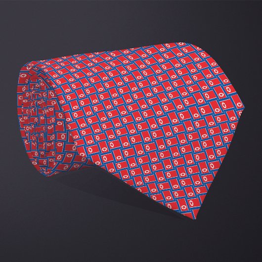 Cravate Motif du drapeau nord-coréen